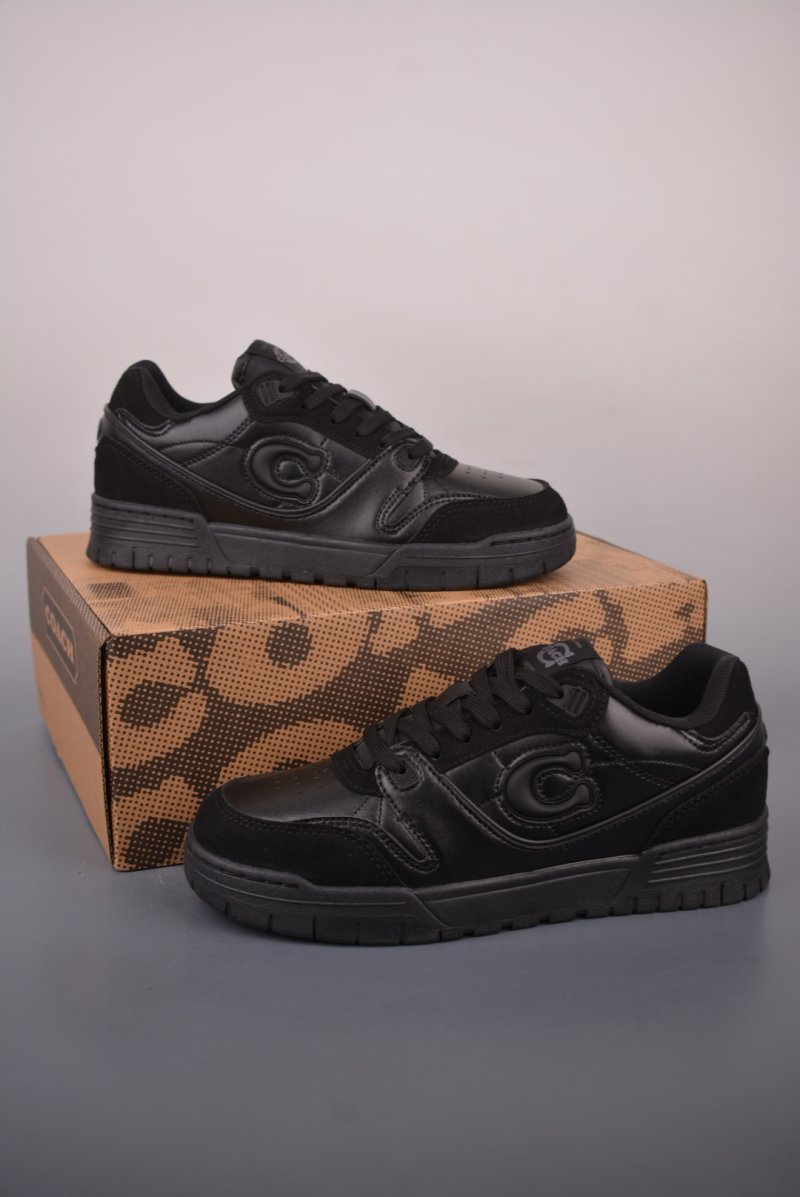 Coach Retro C Logo Low Top Sneaker Black White view