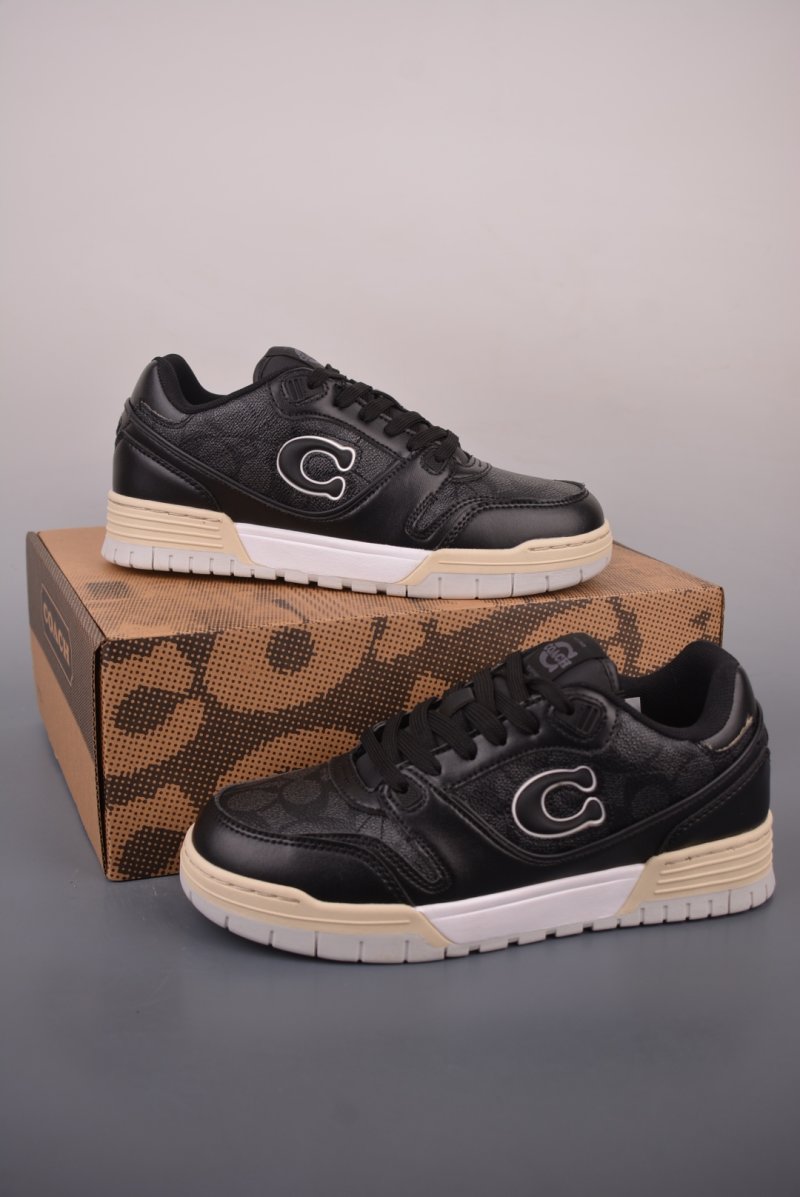 Coach Retro C Logo Low Top Sneaker Black White view