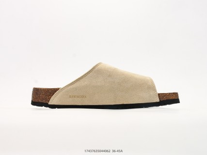 Birkenstock Arizona Suede Slide Sandal Cream view 3