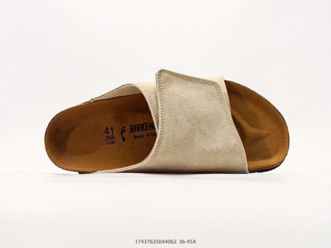 Birkenstock Arizona Suede Slide Sandal Cream view