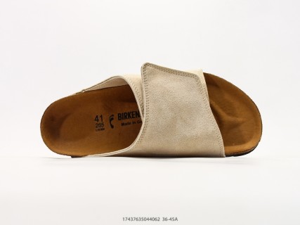 Birkenstock Arizona Suede Slide Sandal Cream view 4