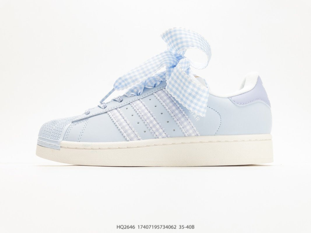 Adidas Superstar Shell Toe Cloud White Periwinkle Stripes