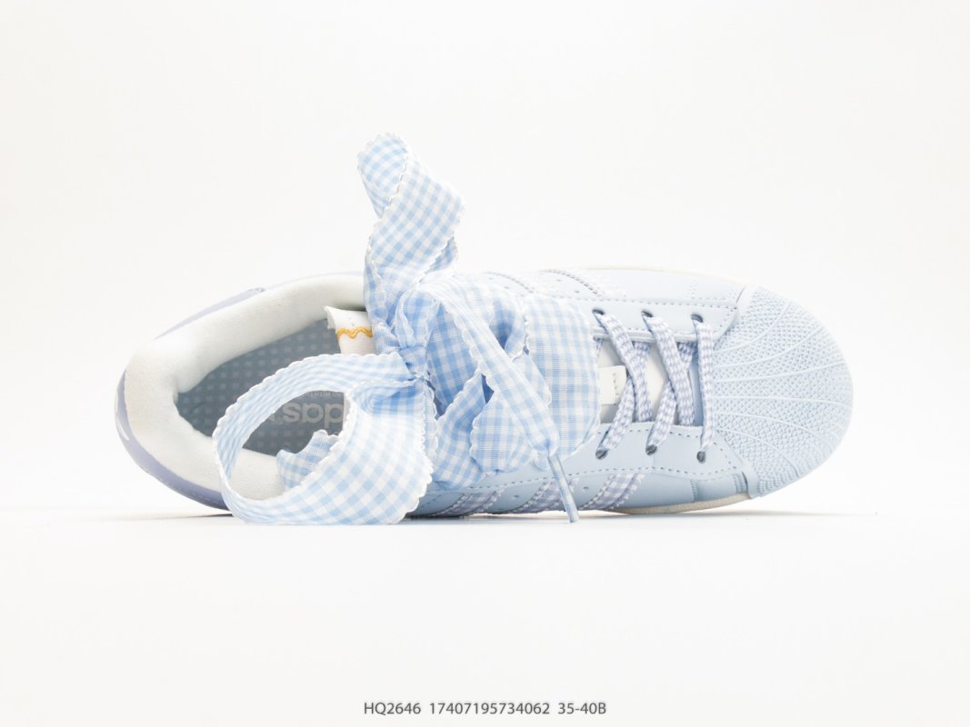 Adidas Superstar Shell Toe Cloud White Periwinkle Stripes view