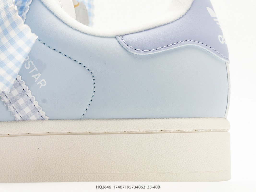 Adidas Superstar Shell Toe Cloud White Periwinkle Stripes view