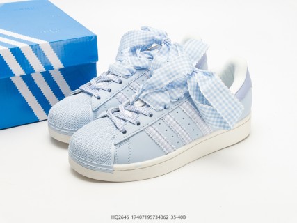 Adidas Superstar Shell Toe Cloud White Periwinkle Stripes view 9