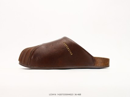 Adidas Adimule Superstar Brown Leather Slide Unisex view 2