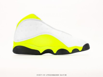 Jordan Air Jordan 13 White Neon Yellow Black view 2