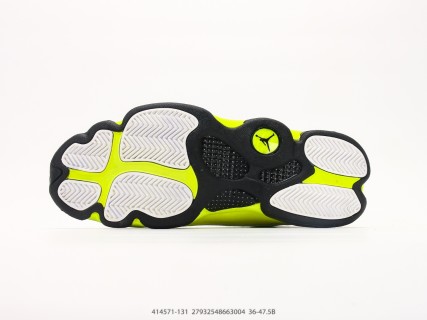 Jordan Air Jordan 13 White Neon Yellow Black view 4