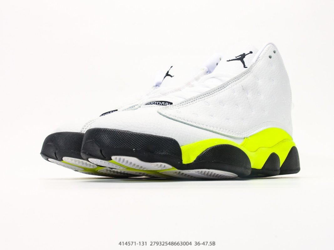 Jordan Air Jordan 13 White Neon Yellow Black view