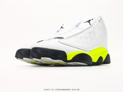 Jordan Air Jordan 13 White Neon Yellow Black view 5