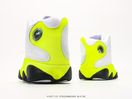 Jordan Air Jordan 13 White Neon Yellow Black view 6