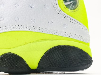 Jordan Air Jordan 13 White Neon Yellow Black view 7