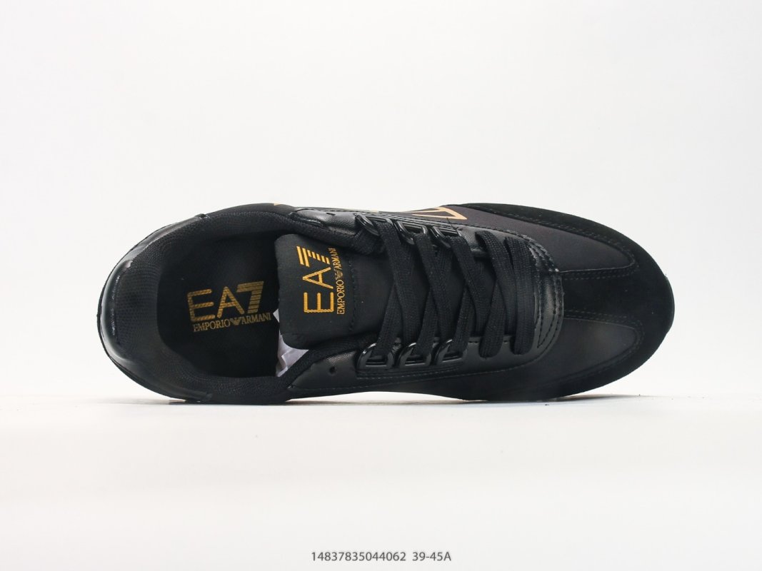 Emporio Armani EA7 Low Top Lace-Up Sneaker Black Gold view