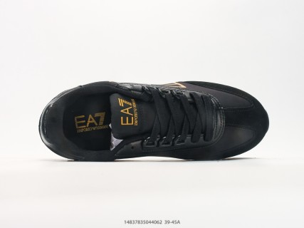 Emporio Armani EA7 Low Top Lace-Up Sneaker Black Gold view 3