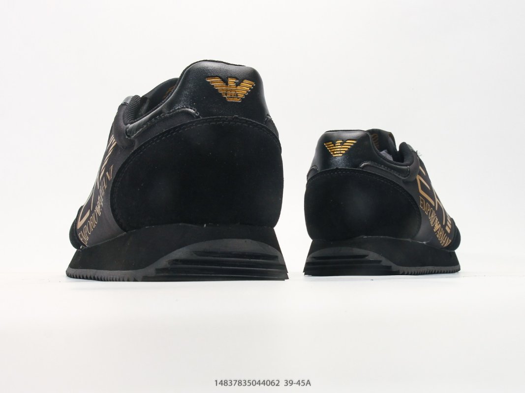 Emporio Armani EA7 Low Top Lace-Up Sneaker Black Gold view