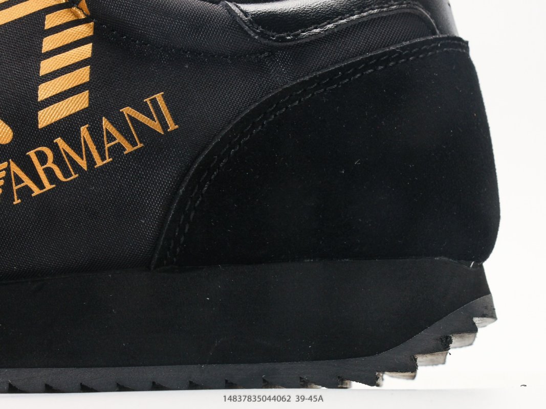Emporio Armani EA7 Low Top Lace-Up Sneaker Black Gold view