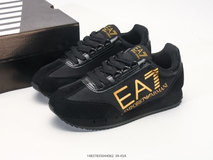 Emporio Armani EA7 Low Top Lace-Up Sneaker Black Gold view 9