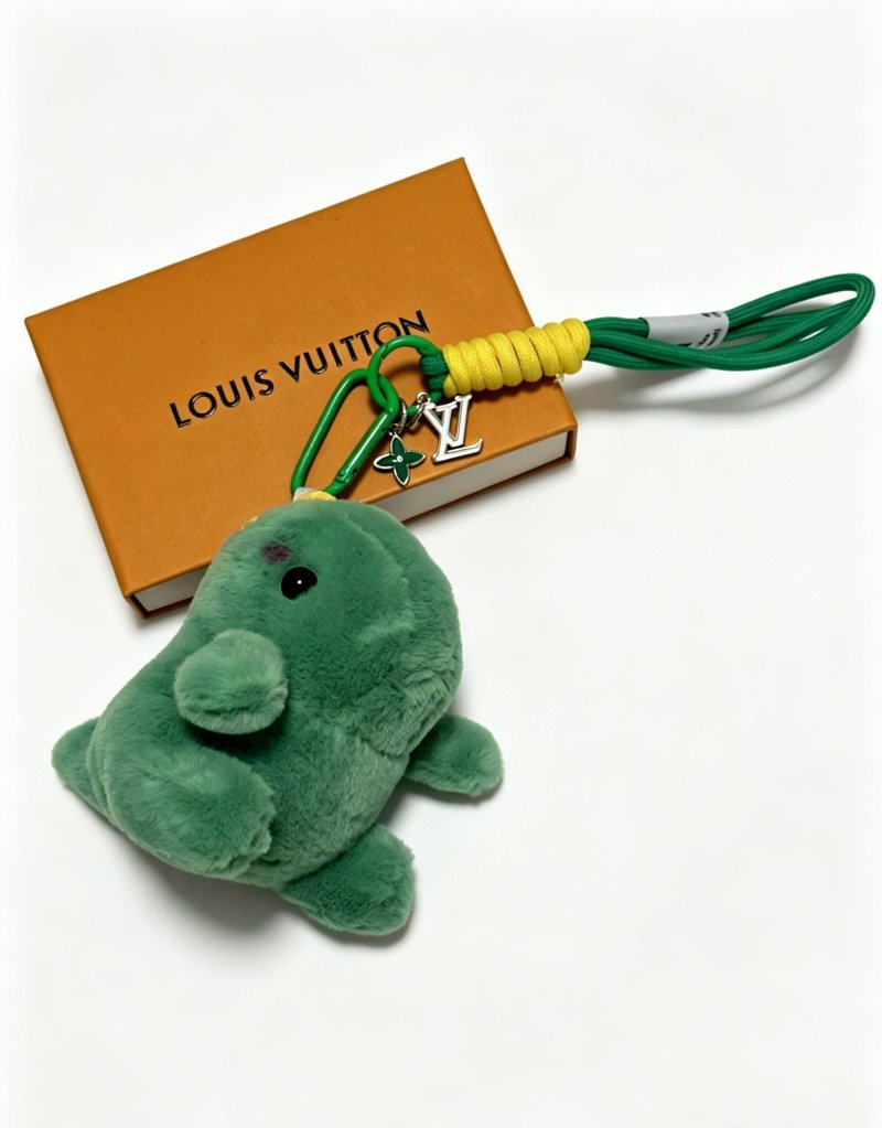 LV Anger Forest Plush Frog Keychain Charm - Green