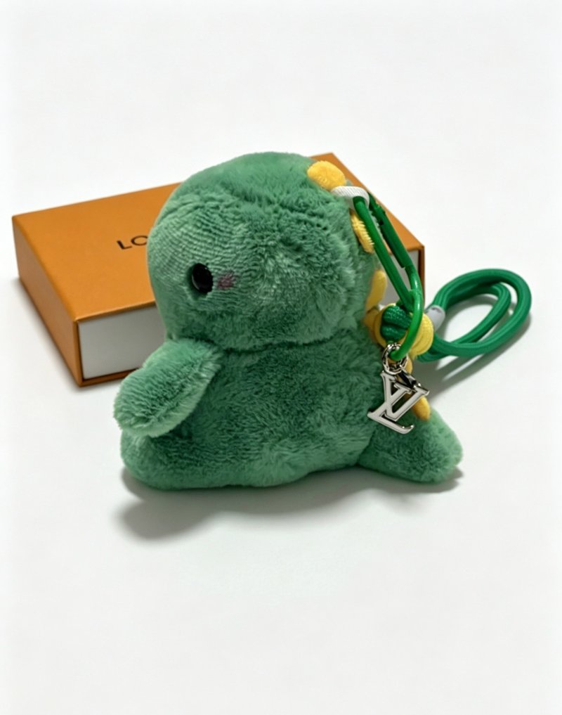 LV Anger Forest Plush Frog Keychain Charm - Green view