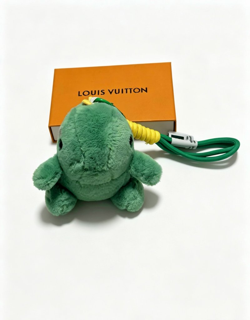 LV Anger Forest Plush Frog Keychain Charm - Green view