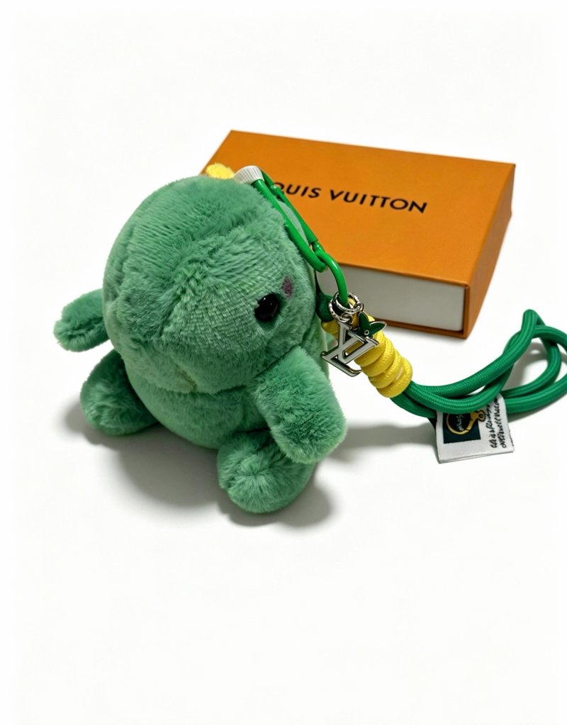 LV Anger Forest Plush Frog Keychain Charm - Green view