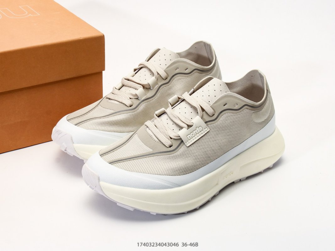 Norda 001 Cream Low-Top Trail Hiking Sneaker view