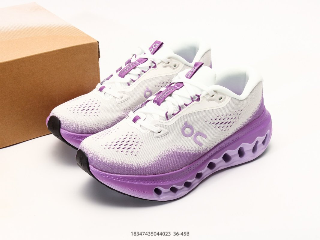 On Cloudmonster 3 White Purple Low-Top Running Shoe view