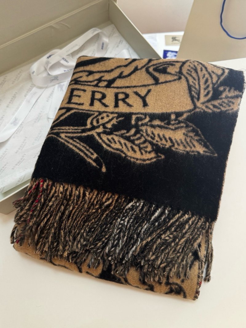 Burberry Storm Knight EKD Reversible Cashmere Scarf Beige view