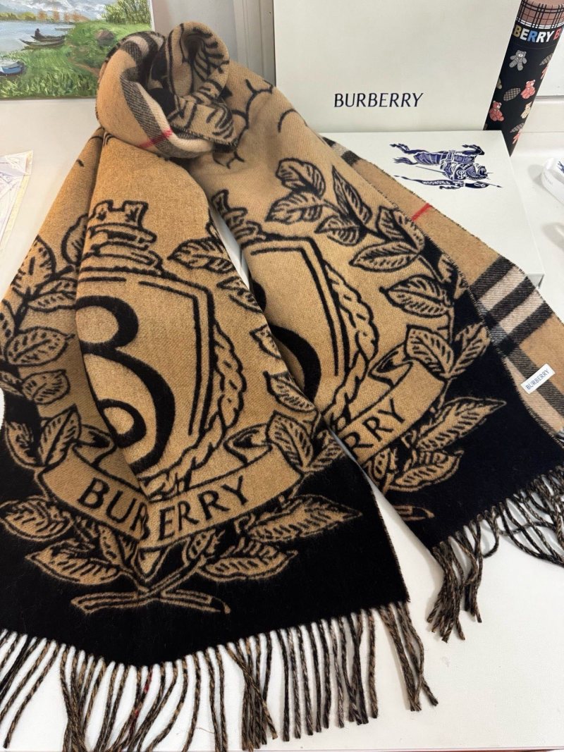 Burberry Storm Knight EKD Reversible Cashmere Scarf Beige view