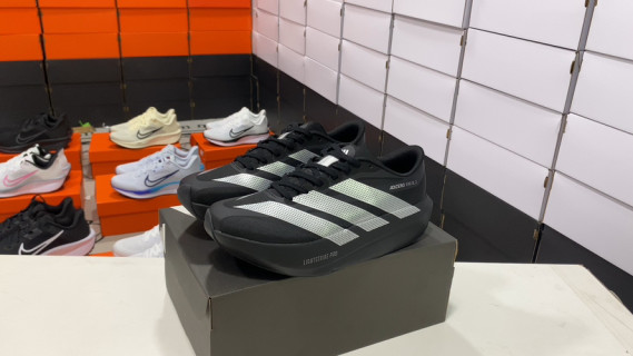 Adidas Adizero EVO SL 2 Marathon Black White Flywire Running Shoe