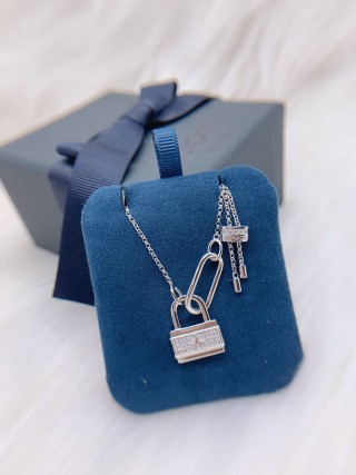 APM Monaco Baby Love Lock Heart Pendant Silver Necklace view 2