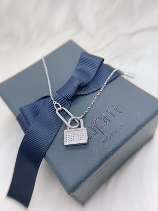 APM Monaco Baby Love Lock Heart Pendant Silver Necklace view 6