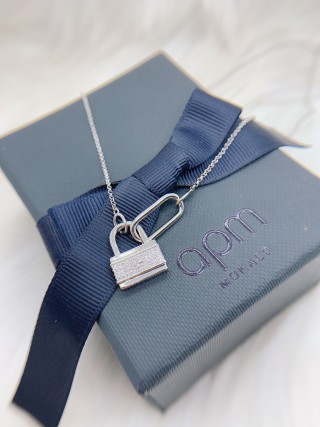APM Monaco Baby Love Lock Heart Pendant Silver Necklace view 7