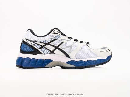 Asics Gel-Nimbus 16 White Black Blue Yellow Low-Top Running Shoe view 2