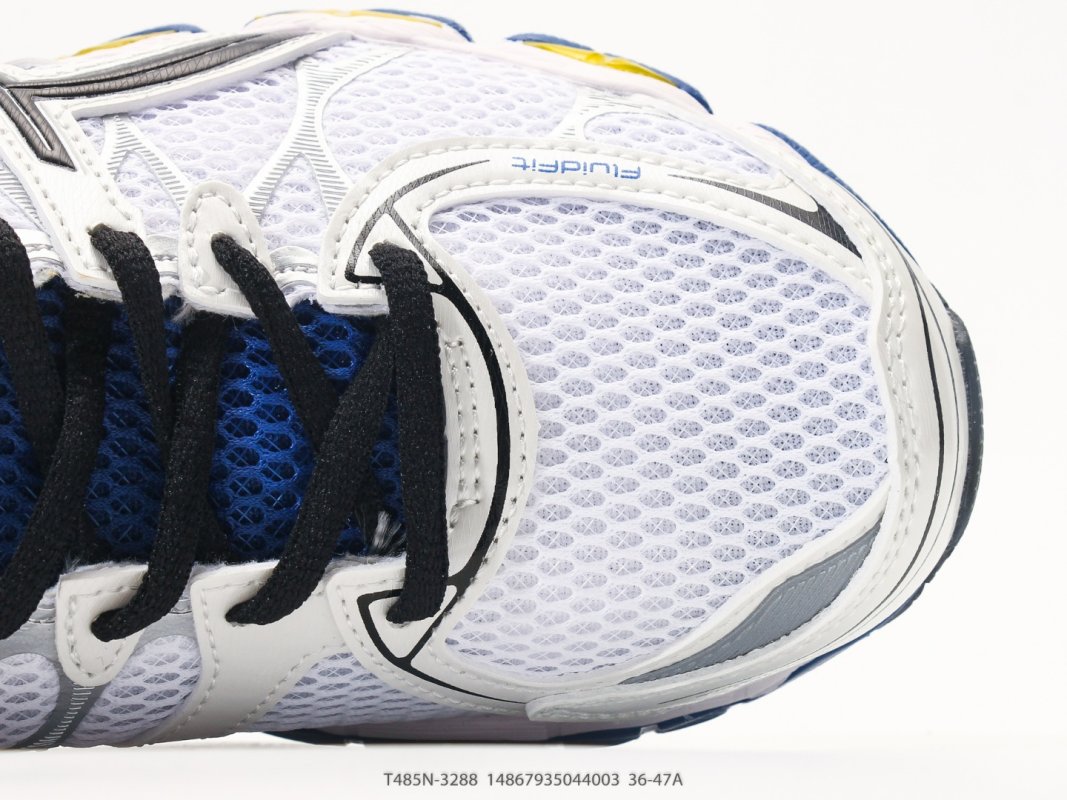 Asics Gel-Nimbus 16 White Black Blue Yellow Low-Top Running Shoe view