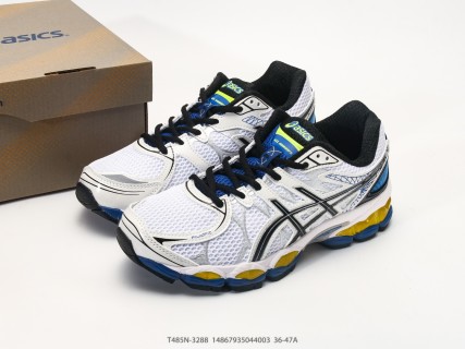 Asics Gel-Nimbus 16 White Black Blue Yellow Low-Top Running Shoe view 9