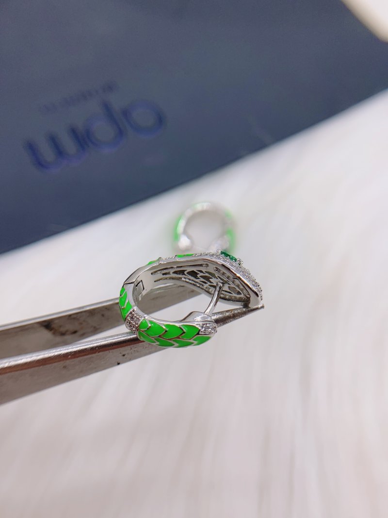 APM Monaco Fluorescent Green Snake Circle Earrings UA Replica view