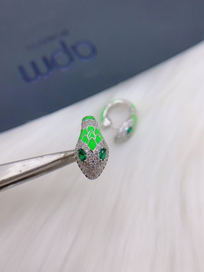APM Monaco Fluorescent Green Snake Circle Earrings UA Replica view