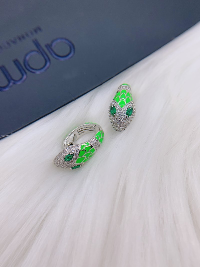 APM Monaco Fluorescent Green Snake Circle Earrings UA Replica view
