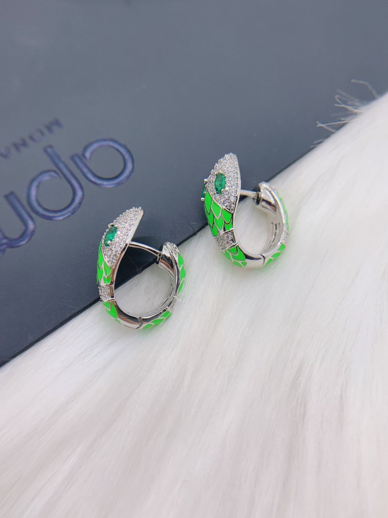 APM Monaco Fluorescent Green Snake Circle Earrings UA Replica view
