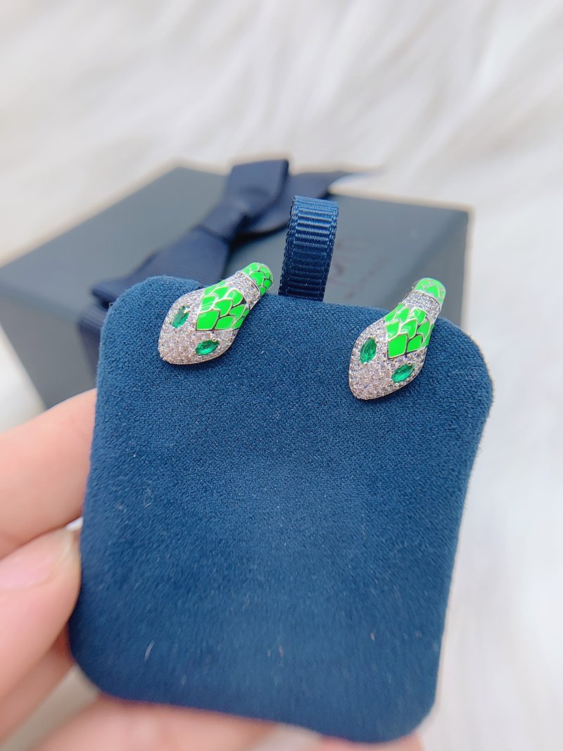 APM Monaco Fluorescent Green Snake Circle Earrings UA Replica view