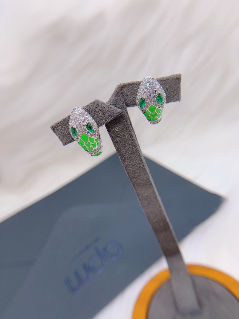 APM Monaco Fluorescent Green Snake Circle Earrings UA Replica view