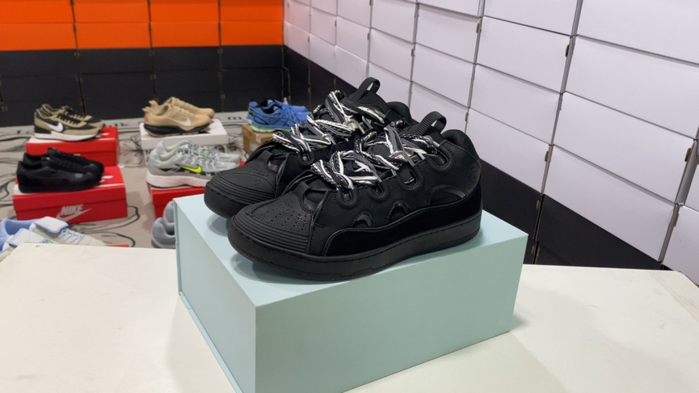 Lanvin Curb Sneakers Black Leather Low-Top