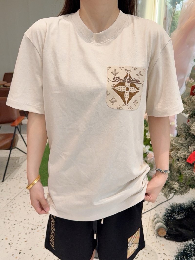 Louis Vuitton Monogram Compass Pocket Cream T-Shirt