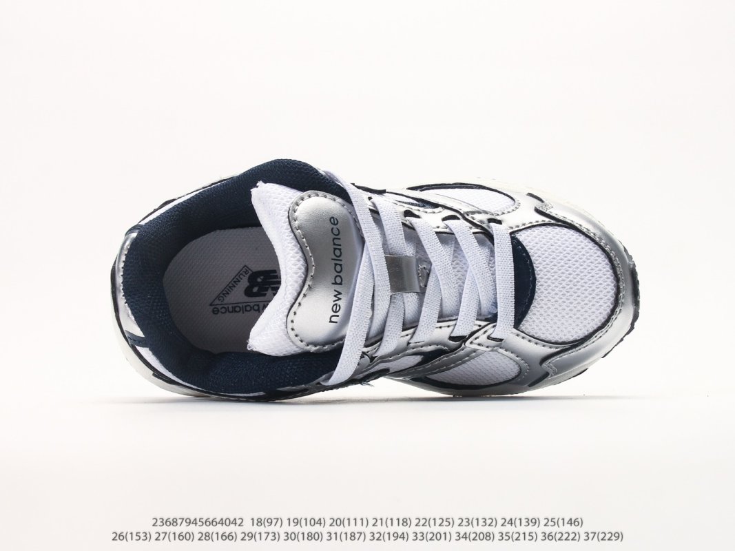 New Balance 408 Kids White Navy Retro Running Shoes view