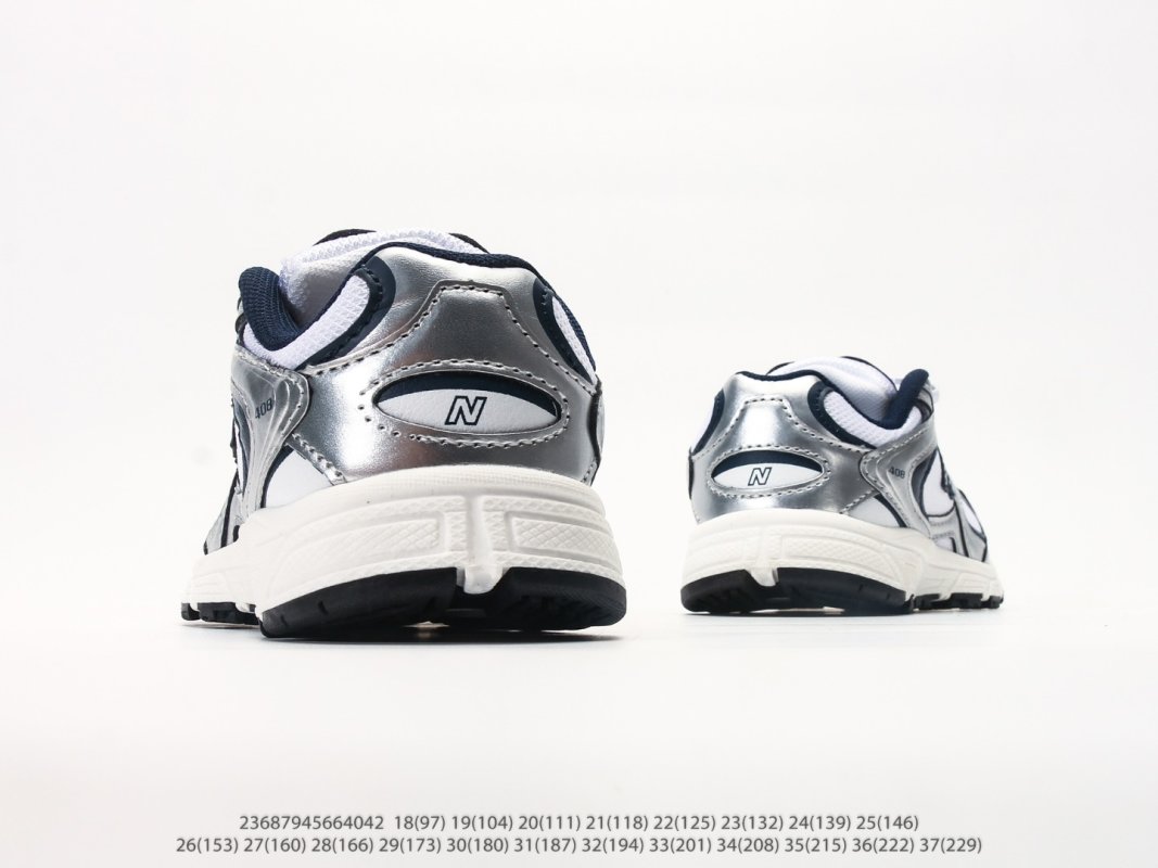 New Balance 408 Kids White Navy Retro Running Shoes view