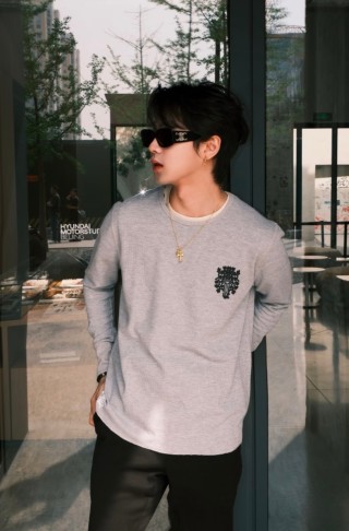 Travis Scott Cactus Jack Grey Graphic Sweatshirt view 3