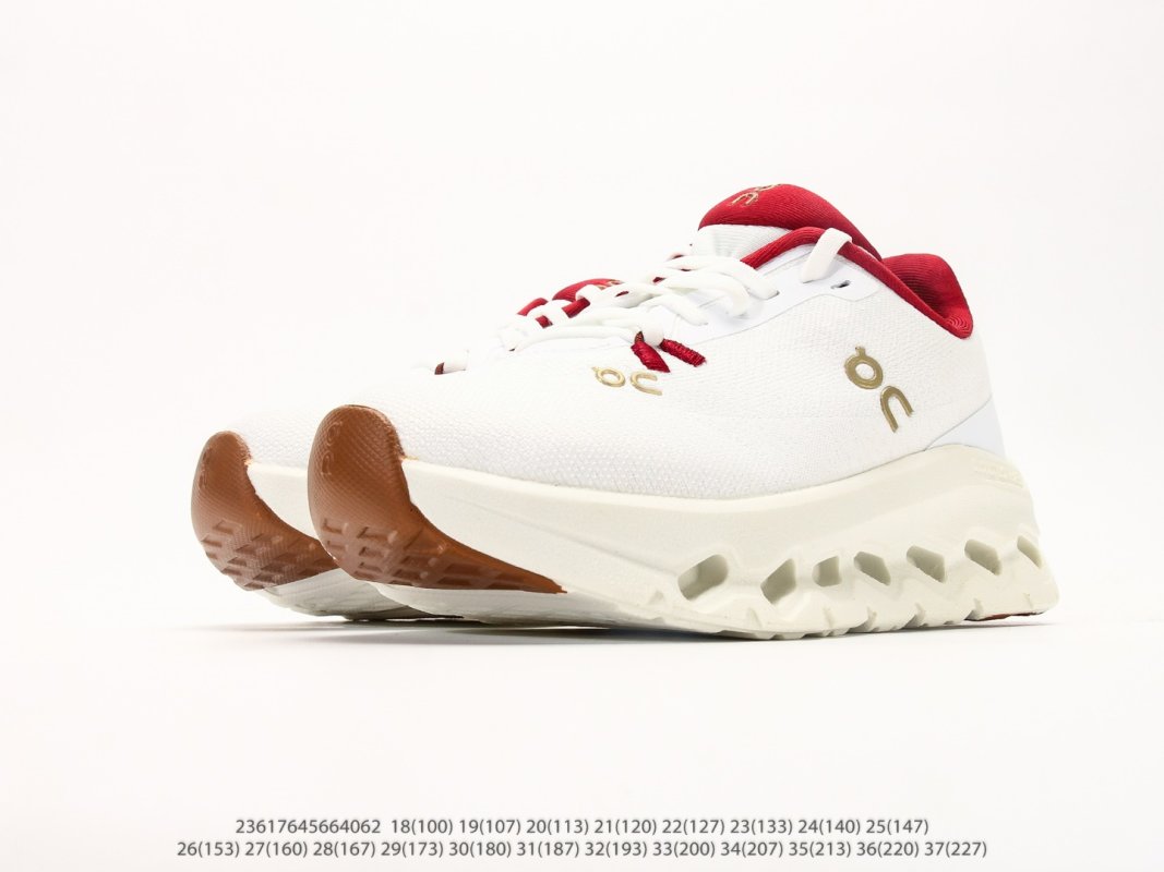 On Cloudtilt Kids White Red Lightweight Sports Casual Shoe view