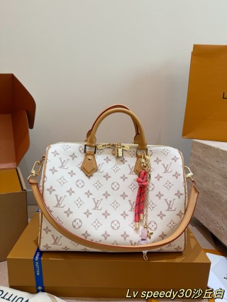 Louis Vuitton Speedy 30 Monogram Canvas Handbag White