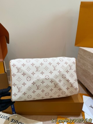 Louis Vuitton Speedy 30 Monogram Canvas Handbag White view 8